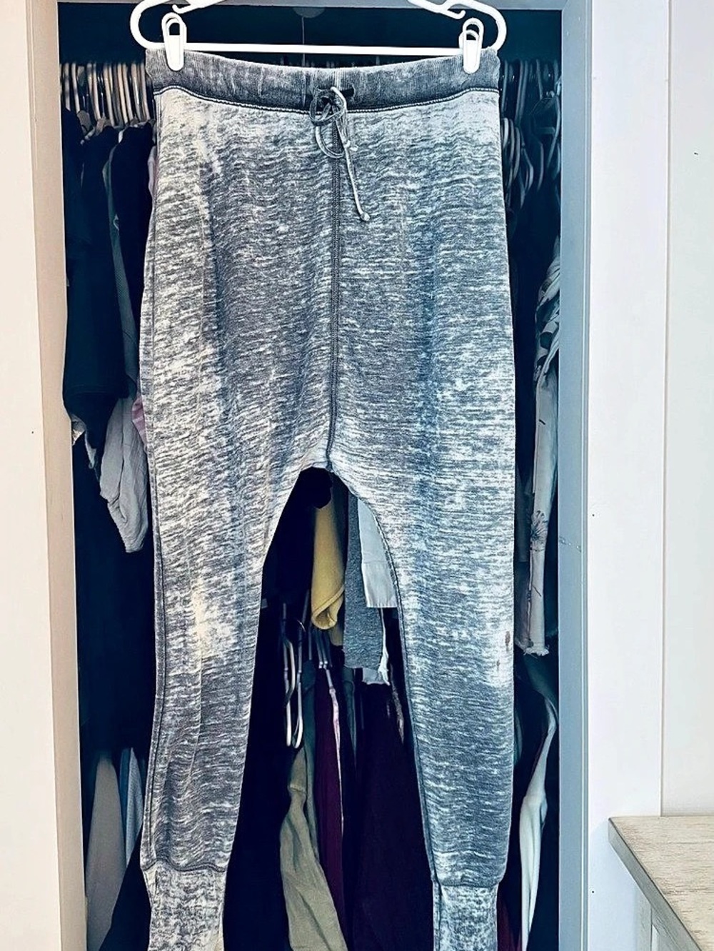 Free People Creekside Joggers Gray Raw Hem